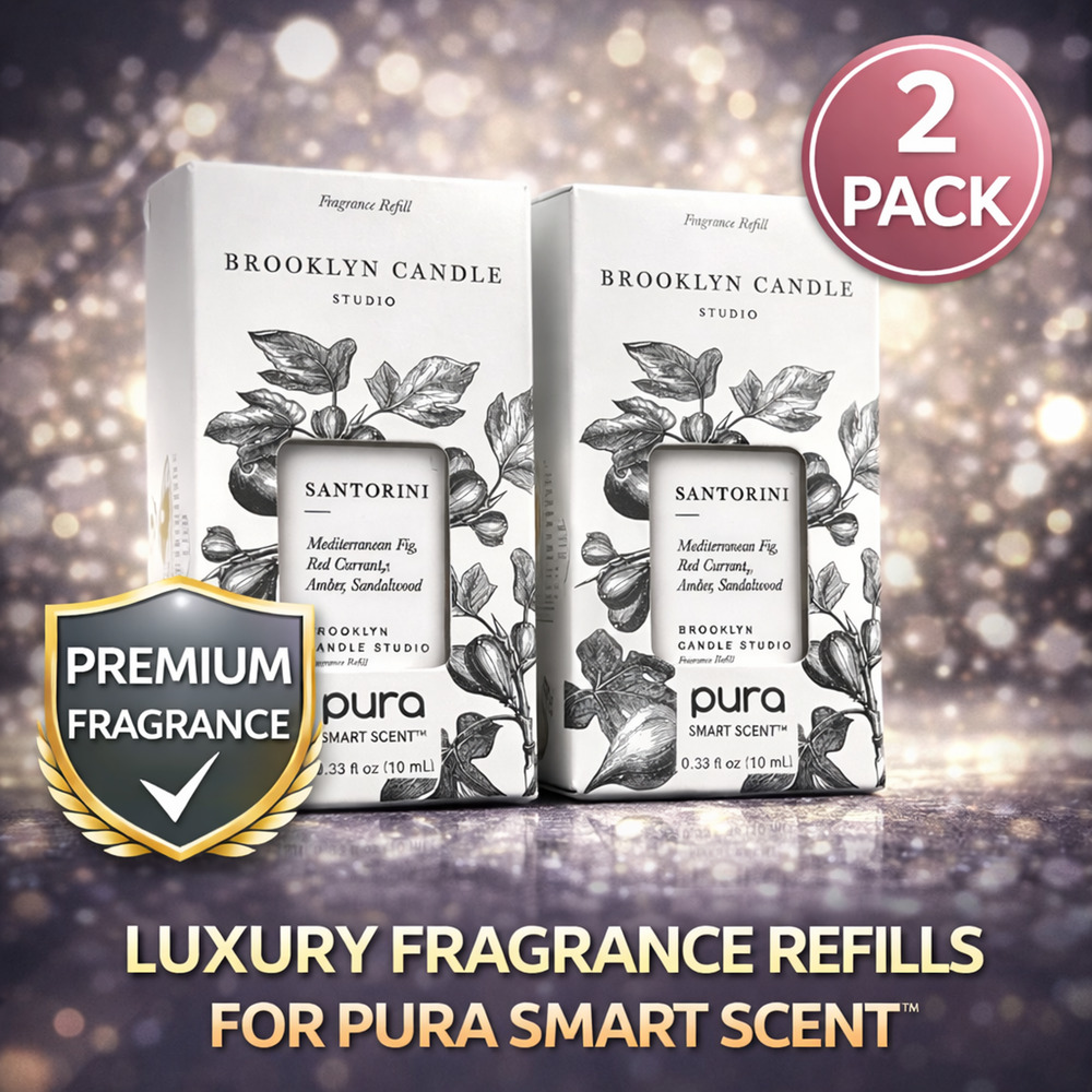 Pura Santorini Fragrance Refill Brooklyn Candle Studio Smart Diffuser 2 Pack